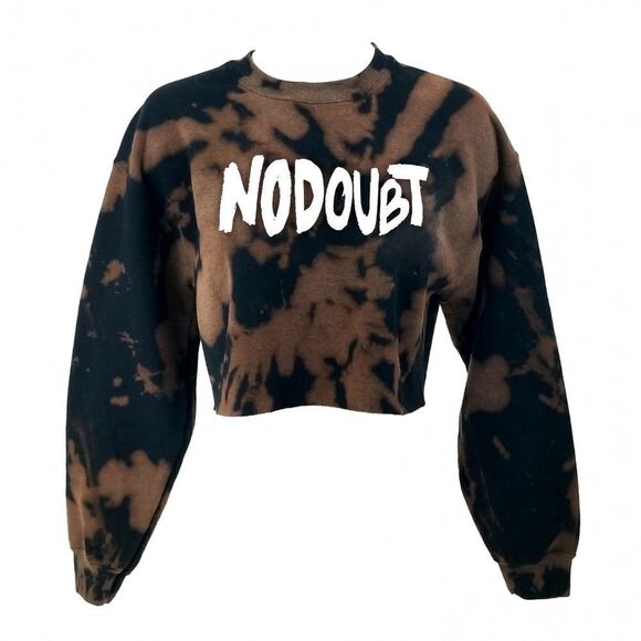 NO DOUBT Ska Punk Rock Band Rap Acid Wash Cropped Crop Top Crewneck Sweatshirt - Picture 1 of 3